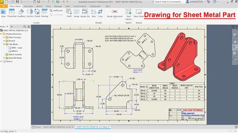 how to create sheet metal parts in inventor|sheet metal drawing in inventor.